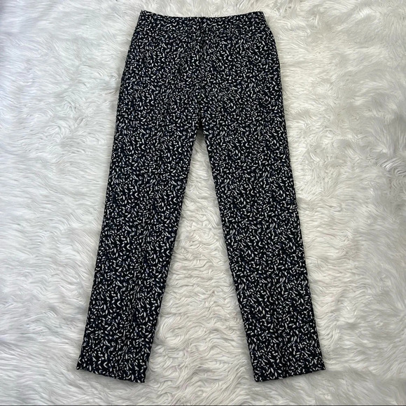 New Tory Burch Navy Blue Confetti Jacquard Trouser Pants NWT Designer Women’s 0 - Picture 9 of 12